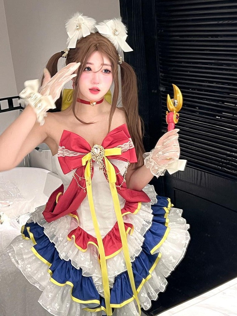 Diamond Sweetheart Moon Transformation Magical Girl Neck Accessory Women's Jsk / Jumper Skirts