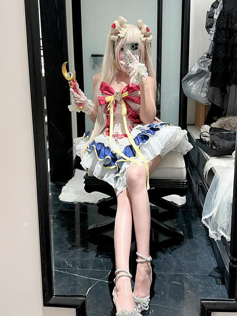 Diamond Sweetheart Moon Transformation Magical Girl Neck Accessory Women's Jsk / Jumper Skirts