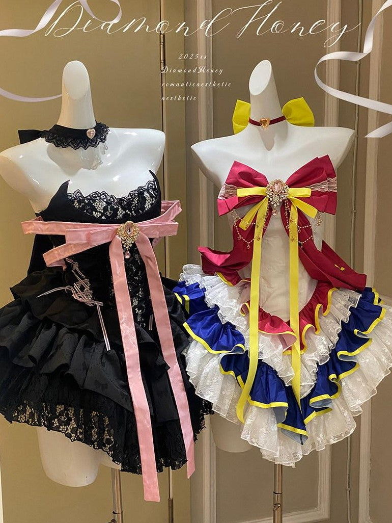 Diamond Sweetheart Moon Transformation Magical Girl Neck Accessory Women's Jsk / Jumper Skirts