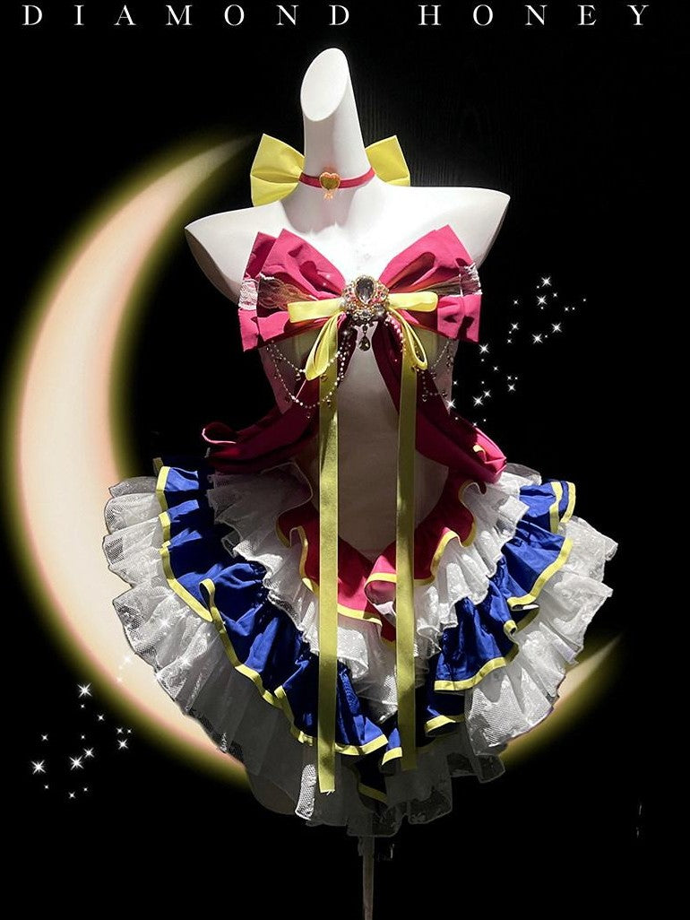 Diamond Sweetheart Moon Transformation Magical Girl Neck Accessory Women's Jsk / Jumper Skirts