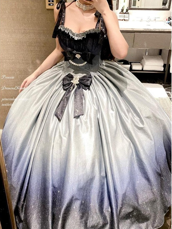 Diamond Sweetheart Novel Heroine Back Bow Mini Princess Women's Jsk / Jumper Skirts