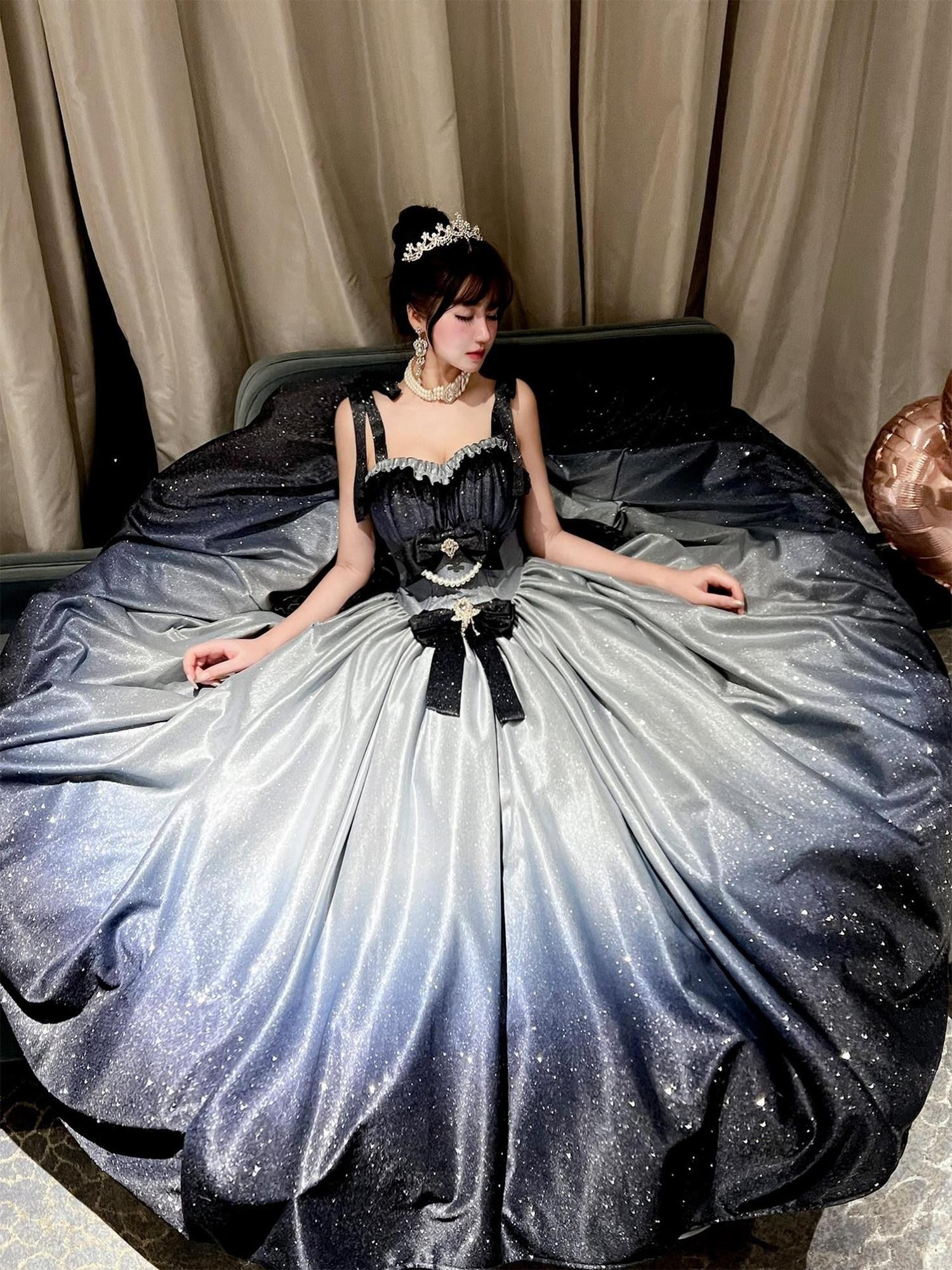 Diamond Sweetheart Novel Heroine Back Bow Mini Princess Women's Jsk / Jumper Skirts