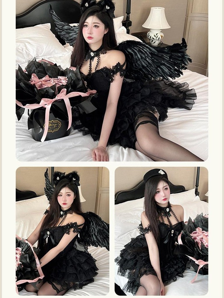 Diamond Sweetheart Petite Floral Princess Two Piece Women's Lace Jsk / Jumper Skirts