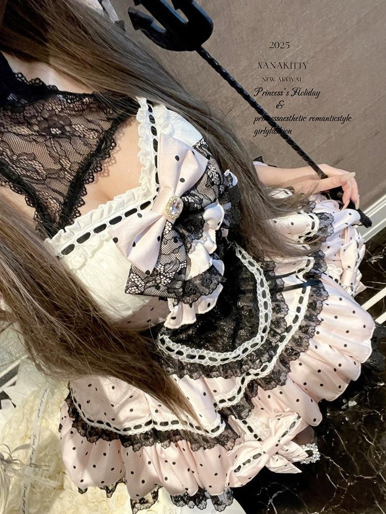 Diamond Sweetheart Pure Desire Maid Apron Headpiece Veil Women's Short Sleeve Op