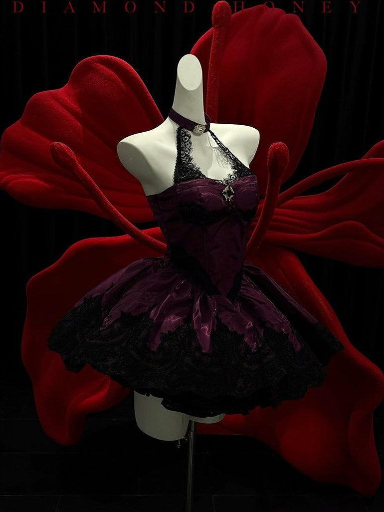 Diamond Sweetheart Red Lace Cat Embroidery Ballet Women's Other Fabric Jsk / Jumper Skirts