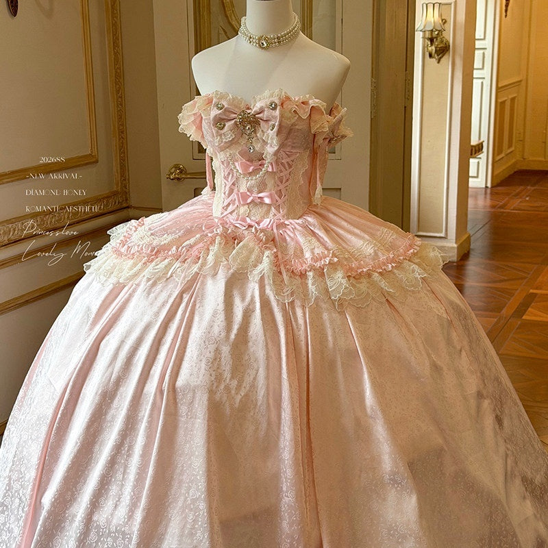 Diamond_Sweetheart_Romantic_Engaged_Ceremony_Princess_Women's_Pink_Jsk_/_Jumper_Skirts_1057480371307_MISSTT