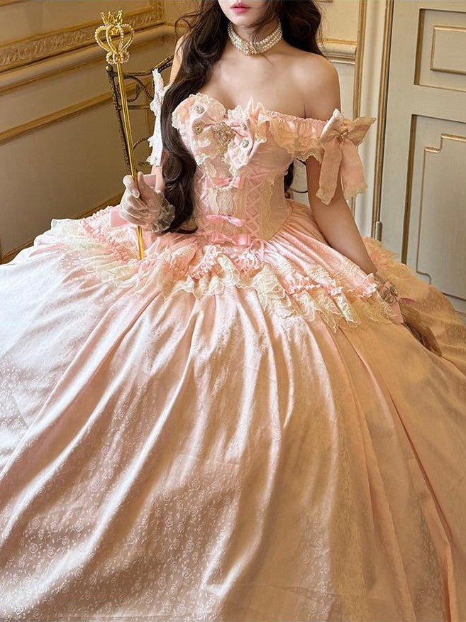 Diamond Sweetheart Romantic Engaged Ceremony Princess Women's Pink Jsk / Jumper Skirts