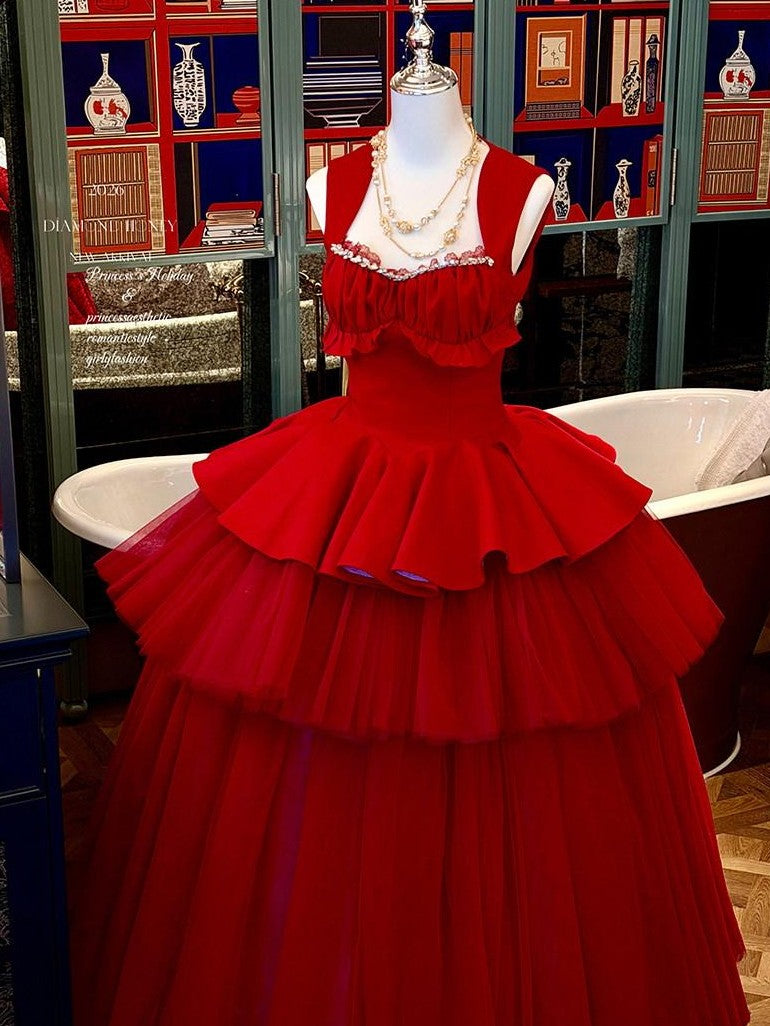 Diamond Sweetheart Romantic Rose Print Ballet Women's Tulle Jsk / Jumper Skirts