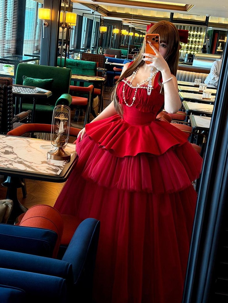 Diamond Sweetheart Romantic Rose Print Ballet Women's Tulle Jsk / Jumper Skirts