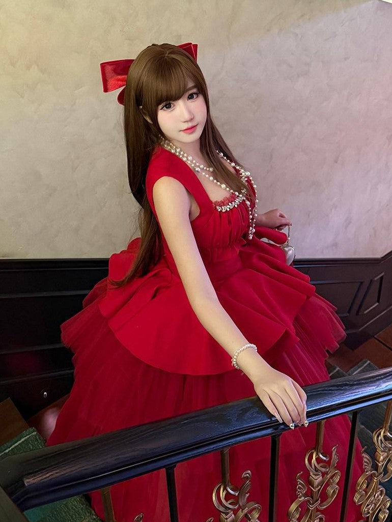 Diamond Sweetheart Romantic Rose Print Ballet Women's Tulle Jsk / Jumper Skirts