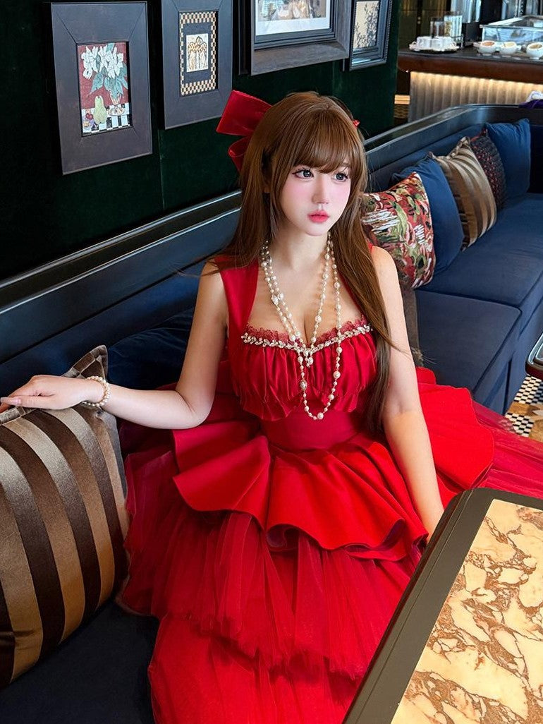 Diamond Sweetheart Romantic Rose Print Ballet Women's Tulle Jsk / Jumper Skirts