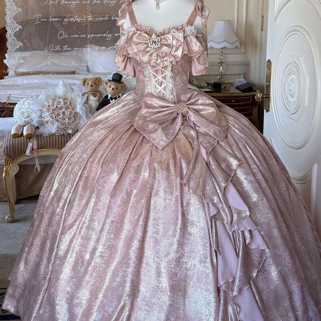 Diamond_Sweetheart_Rose_Pink_Velvet_Women's_Elegant_Slim_French_Long_Jsk_/_Jumper_Skirts_1021974429880_MISSTT