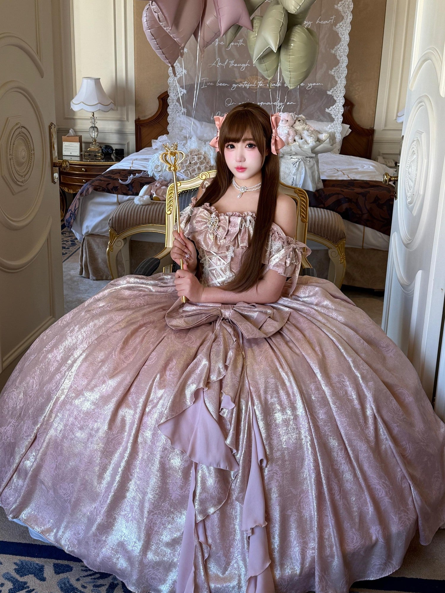 Diamond Sweetheart Rose Pink Velvet Women's Elegant Slim French Long Jsk / Jumper Skirts
