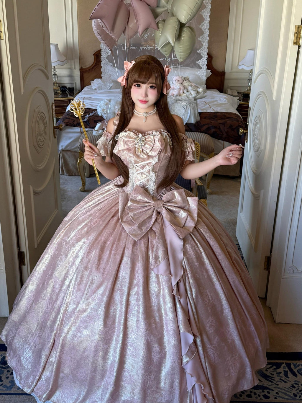 Diamond Sweetheart Rose Pink Velvet Women's Elegant Slim French Long Jsk / Jumper Skirts