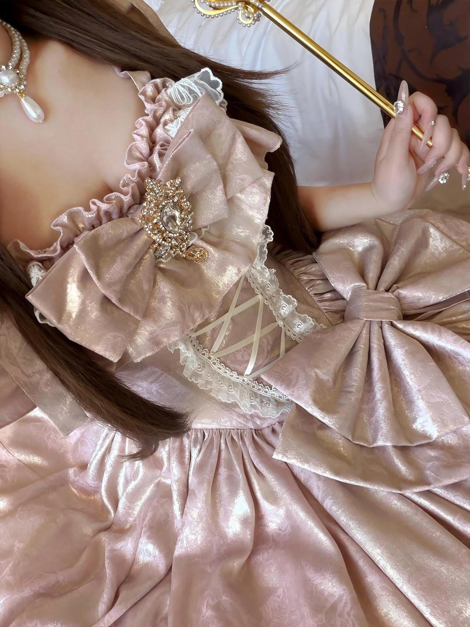Diamond Sweetheart Rose Pink Velvet Women's Elegant Slim French Long Jsk / Jumper Skirts