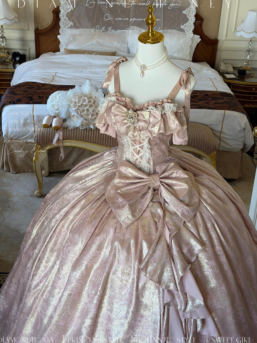 Diamond Sweetheart Rose Pink Velvet Women's Elegant Slim French Long Jsk / Jumper Skirts