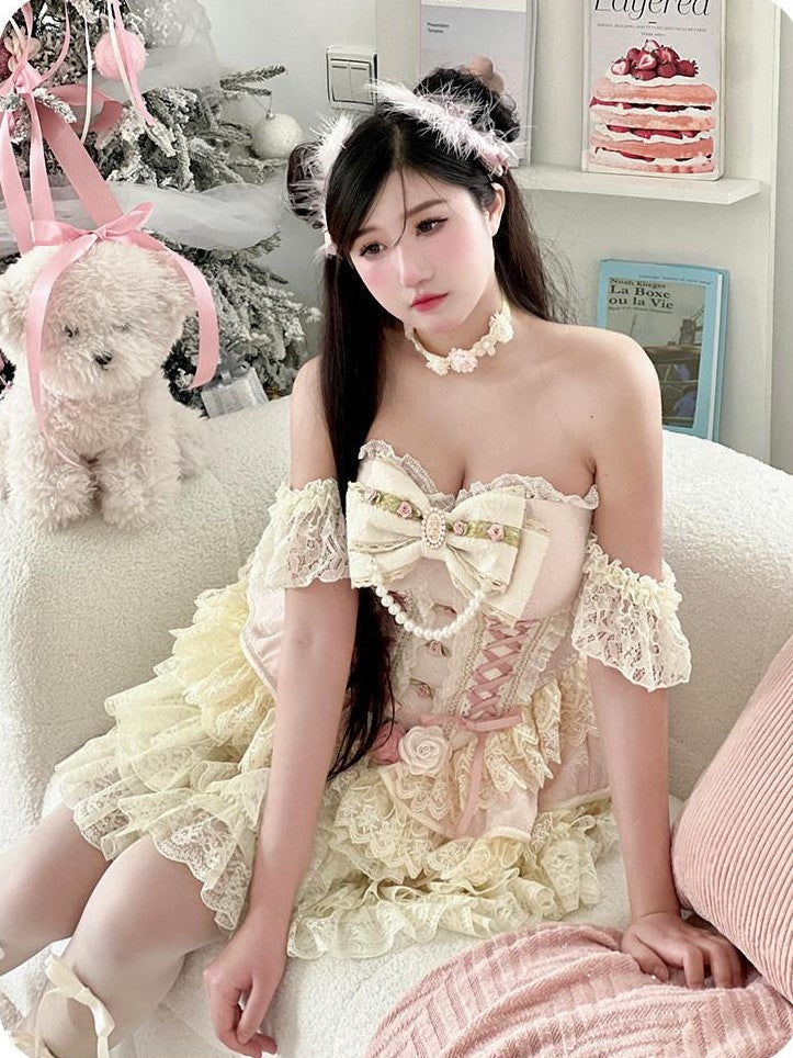 Diamond Sweetheart Slimming Romantic Birthday Pink Women's Other Material Jsk / Jumper Skirts
