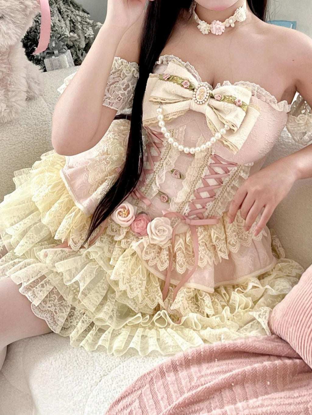 Diamond Sweetheart Slimming Romantic Birthday Pink Women's Other Material Jsk / Jumper Skirts