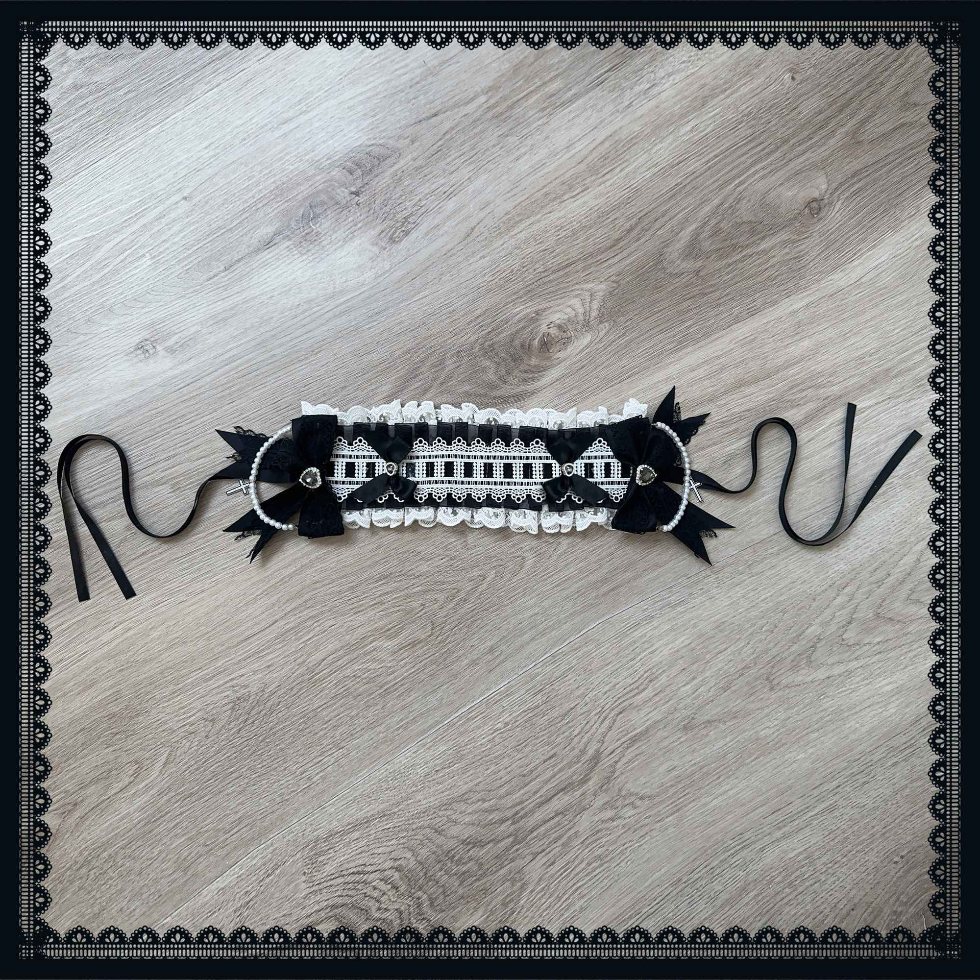 Ekomi_Black_White_Square_Neck_Lace_Princess_Choker_Bow_Women's_Long_Sleeve_Op_990938834196_MISSTT