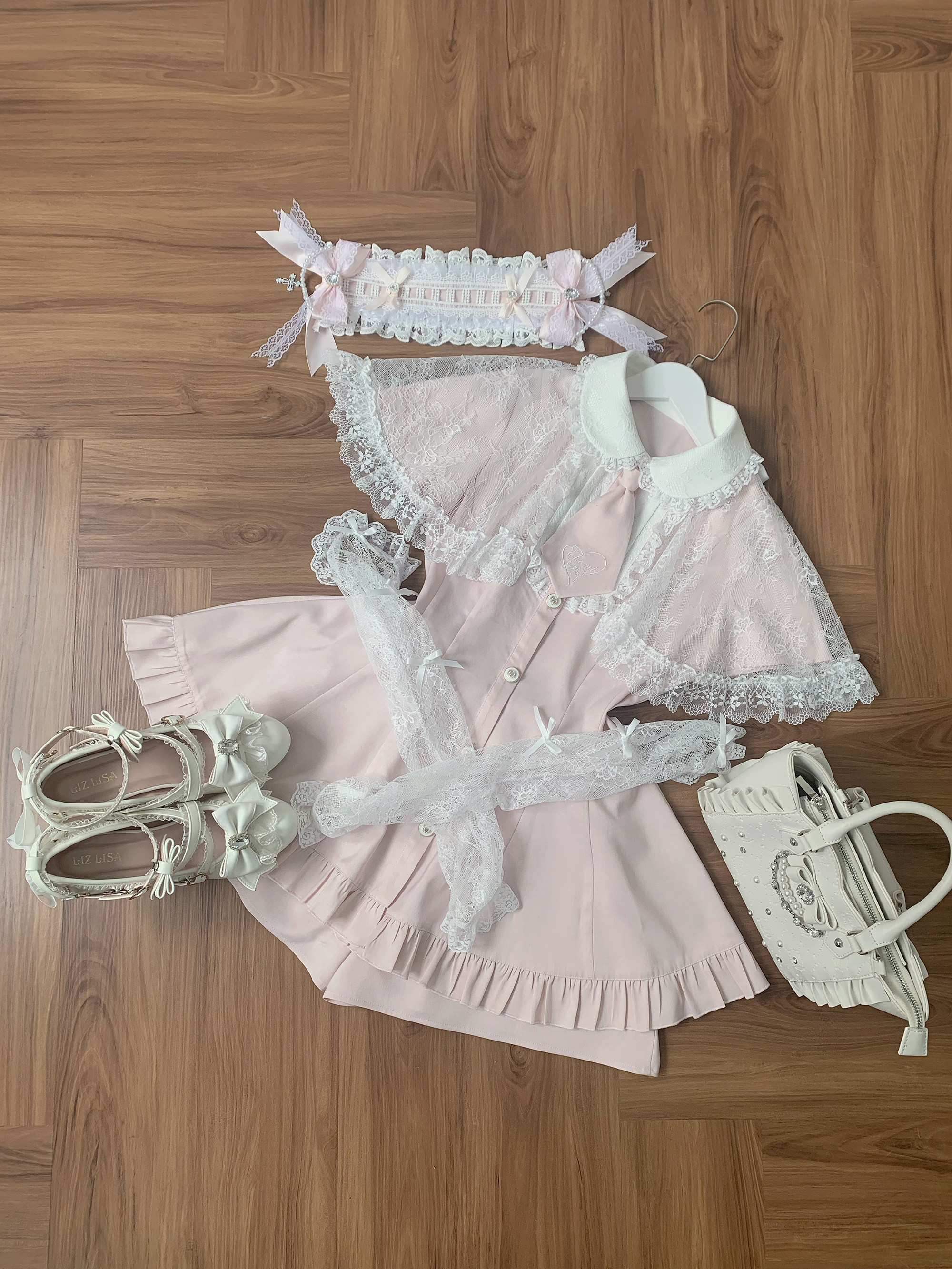 Ekomi_Butterfly_Bow_Striped_A_Line_Round_Neck_Slim_Fit_Women's_Lace_Short_Sleeve_Op_1041036127782_MISSTT