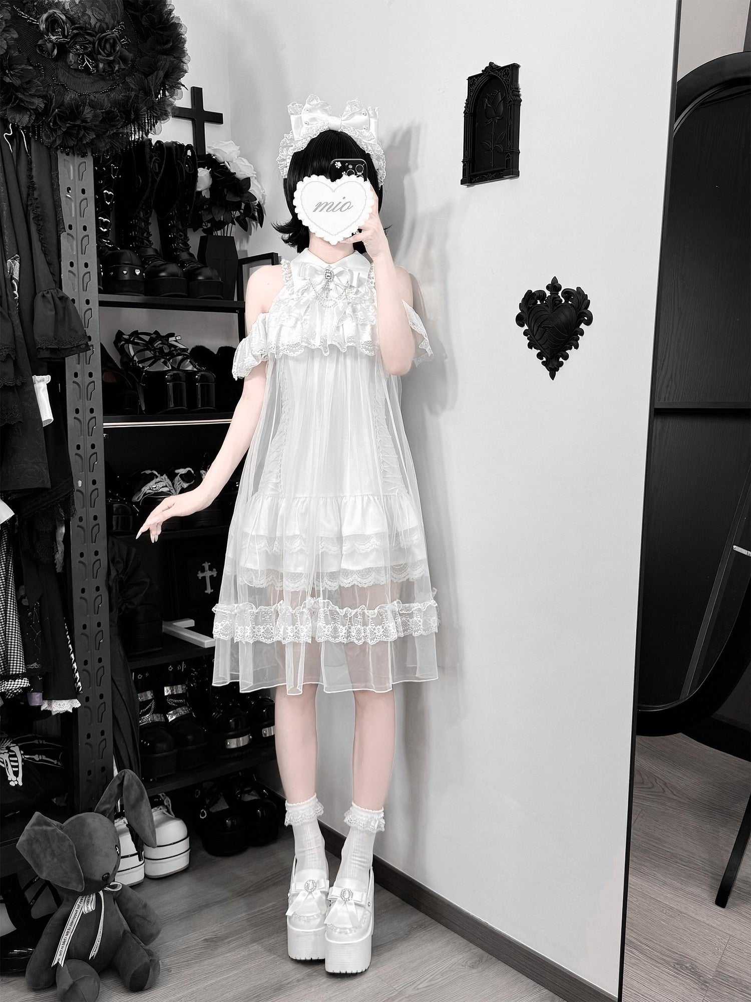 Ekomi Dream Angel Off Shoulder Lace Tulle Bubble Women's Jsk / Jumper Skirts