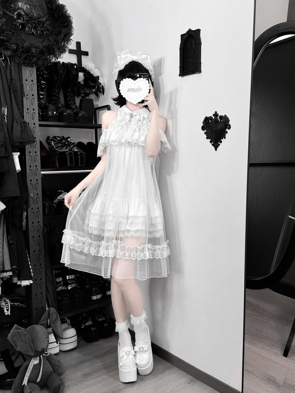 Ekomi Dream Angel Off Shoulder Lace Tulle Bubble Women's Jsk / Jumper Skirts