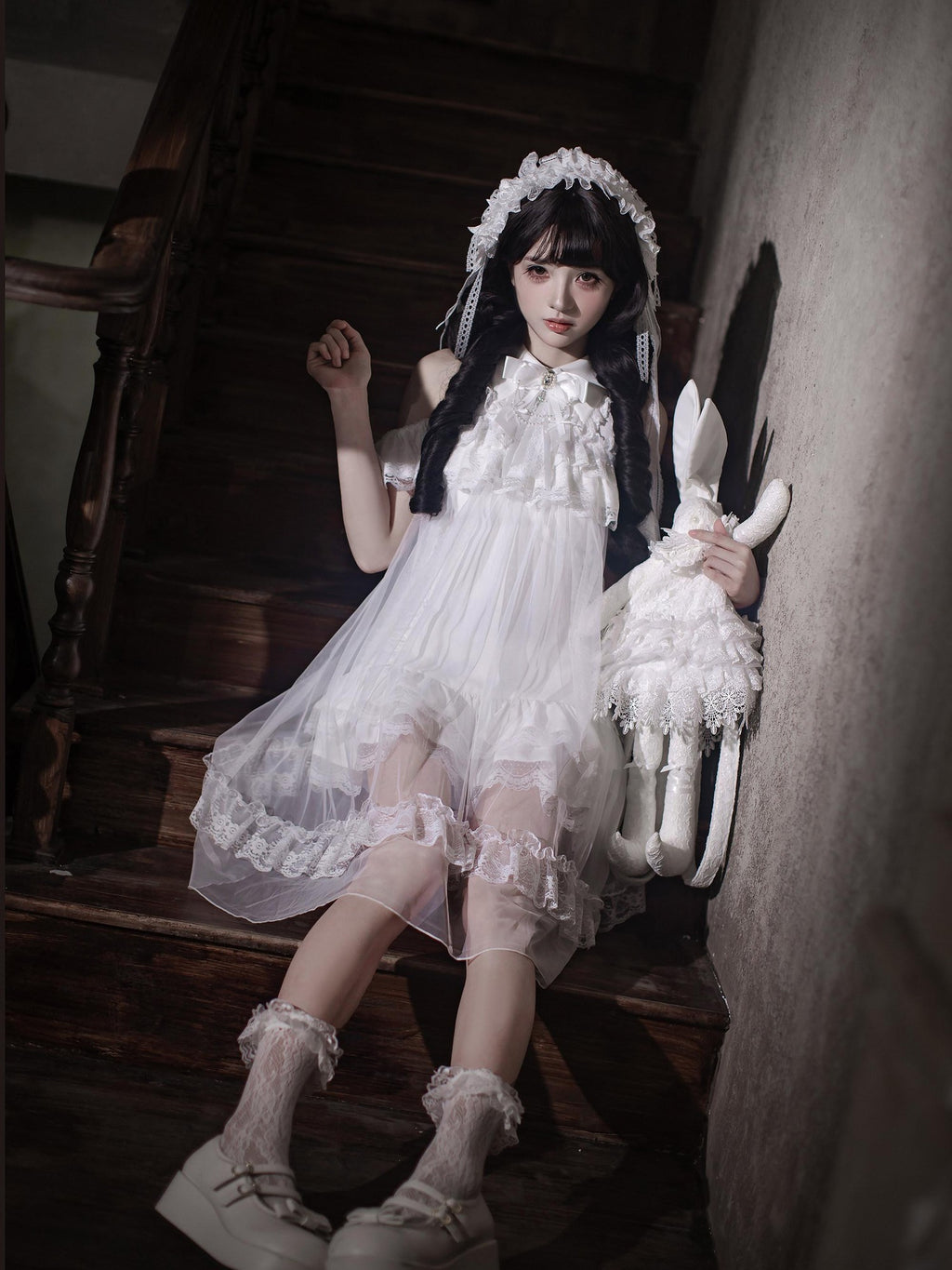 Ekomi Dream Angel Off Shoulder Lace Tulle Bubble Women's Jsk / Jumper Skirts