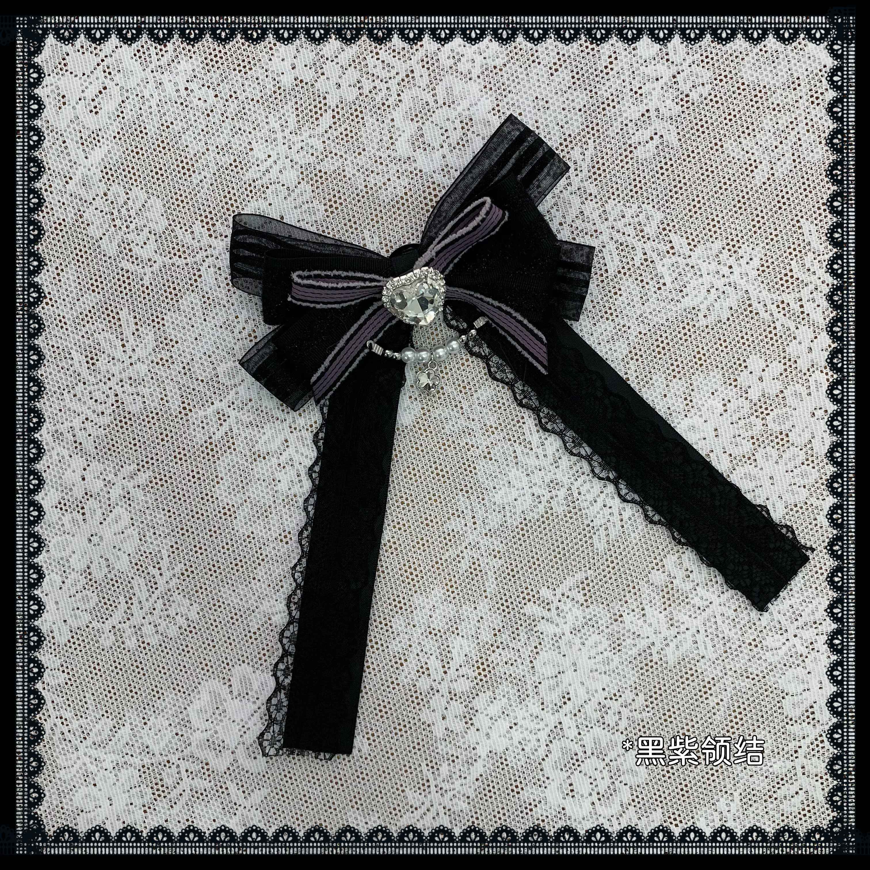 Ekomi_Pink_Black_Purple_Lace_Shirt_Bow_Choker_Women's_Long_Sleeve_Op_964301200311_MISSTT