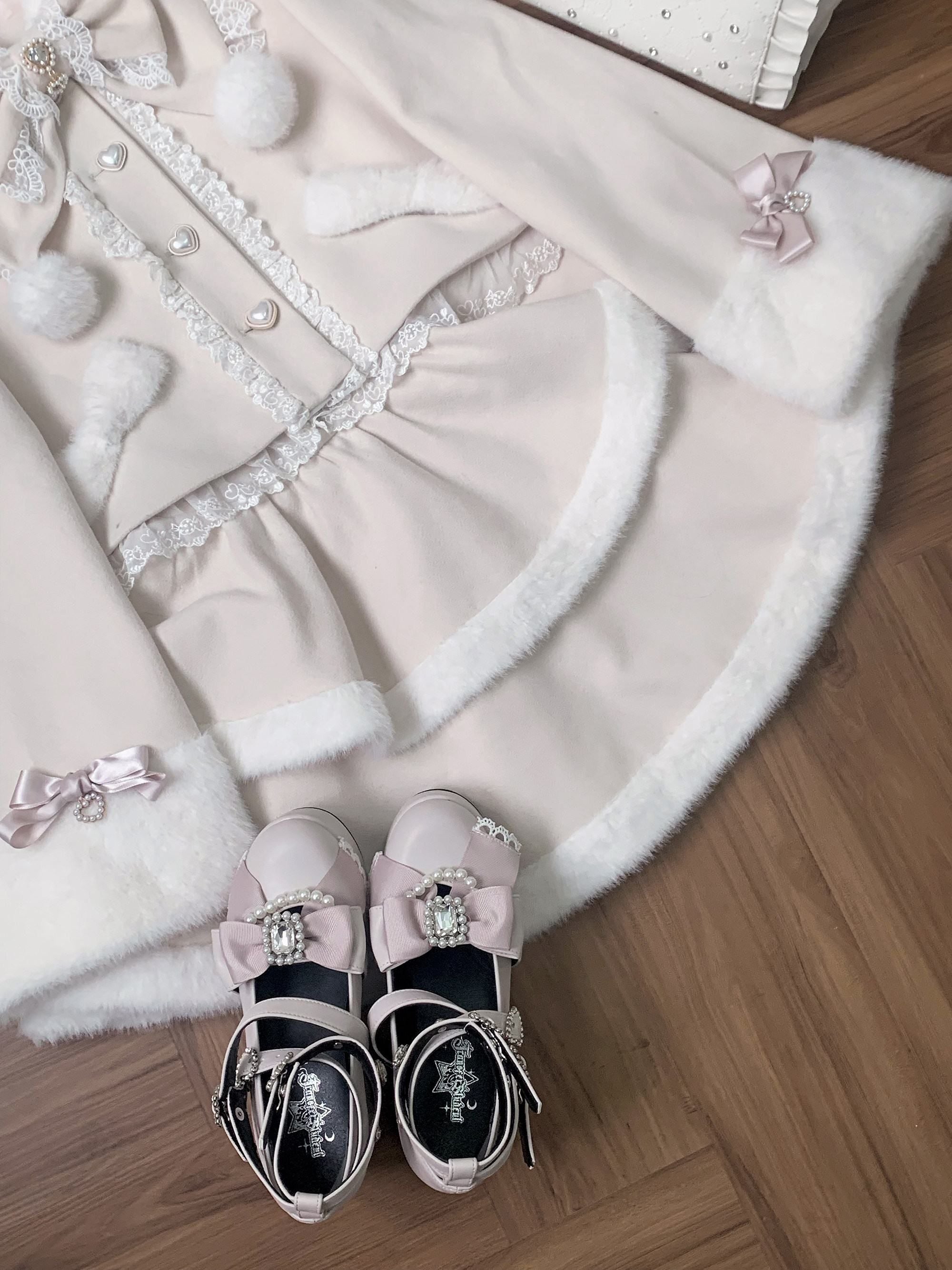 Ekomi_Pink_Heart_Knot_Lace_Detachable_Rabbit_Ears_Women's_Plush_Full_Coordination_Sets_1008307254480_MISSTT
