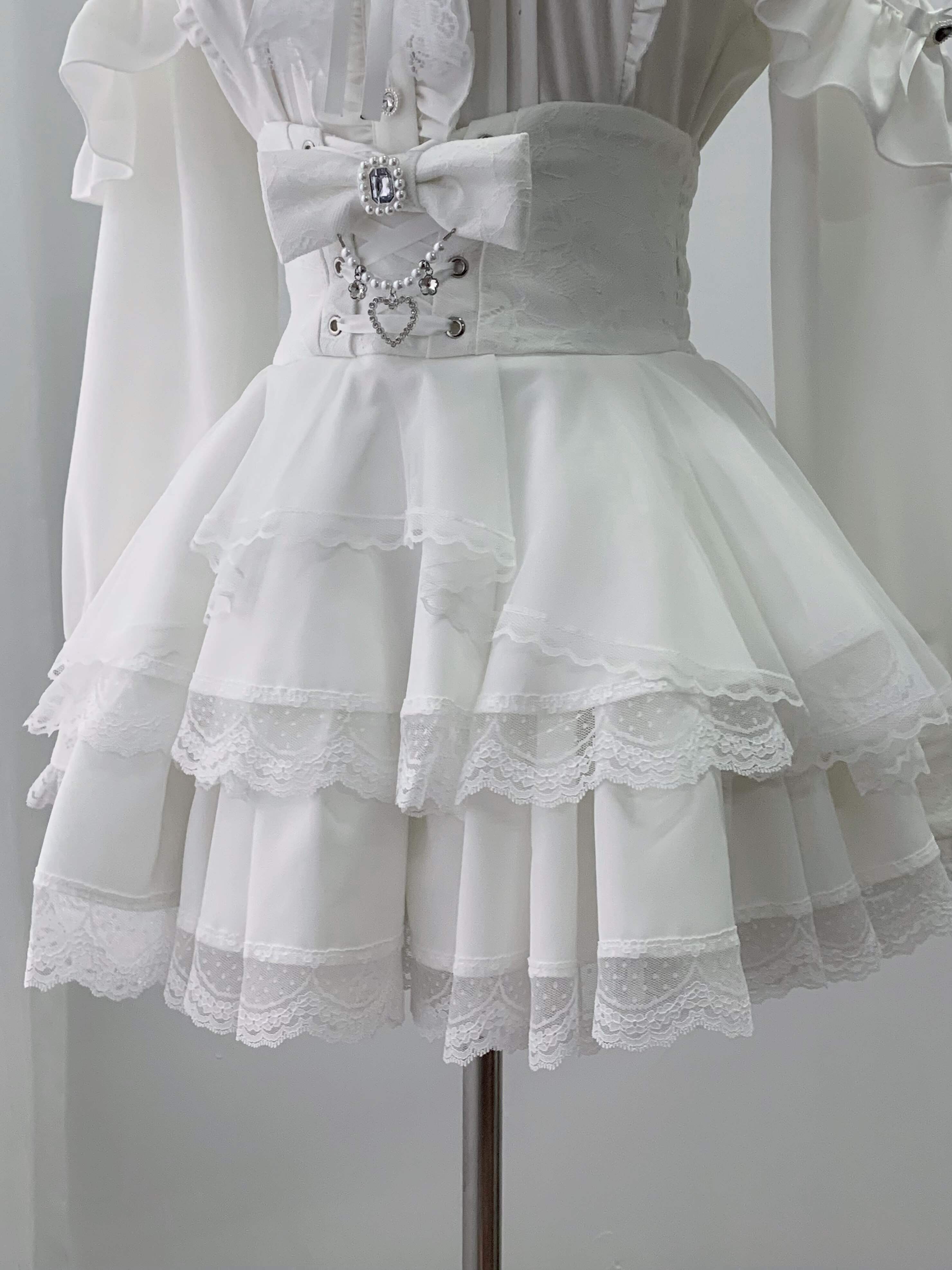 Ekomi_Pure_White_Lace_Bow_Collared_A_Line_Skirt_Set_Women's_Long_Sleeve_Op_1062613901247_MISSTT