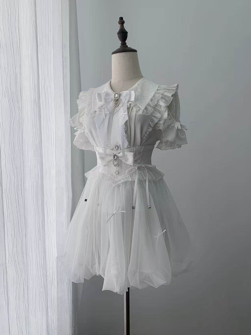 Ekomi_Pure_White_Round_Neck_Bow_Choker_Bubble_Skirt_Women's_Lace_Jsk_/_Jumper_Skirts_1040692631170_MISSTT