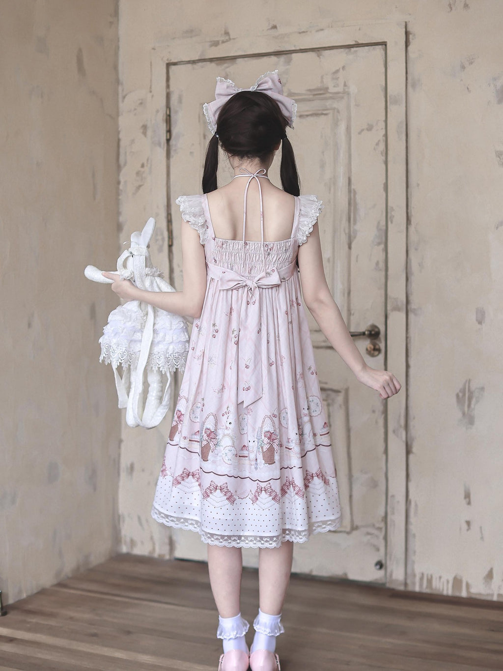 Ekomi Strawberry Rabbit Halter Doll Women's Pink Jsk / Jumper Skirts