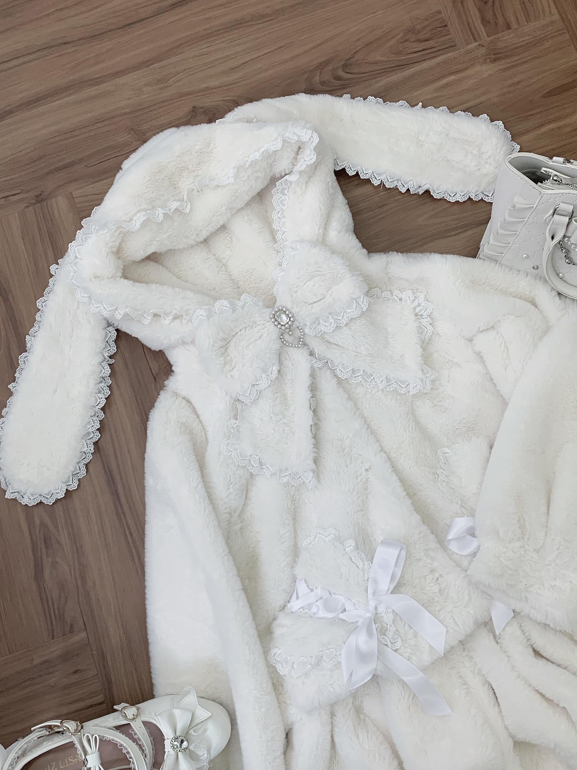 Ekomi_White_Rabbit_Ear_Plush_Women's_Rabbit_Fleece_Full_Coordination_Sets_1010974384607_MISSTT