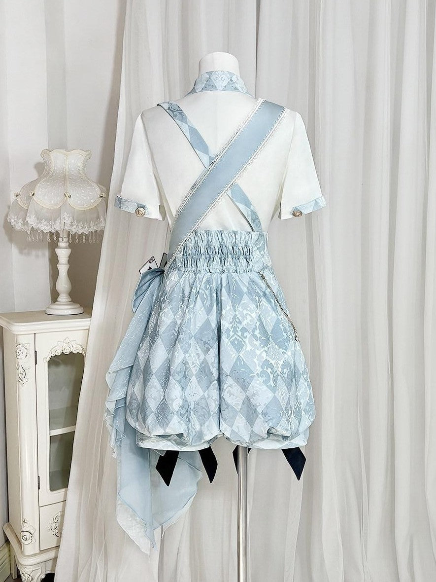 Jing Mu Alice Lolita Boyish Stand Collar Suspender Women's Full Coordination Sets
