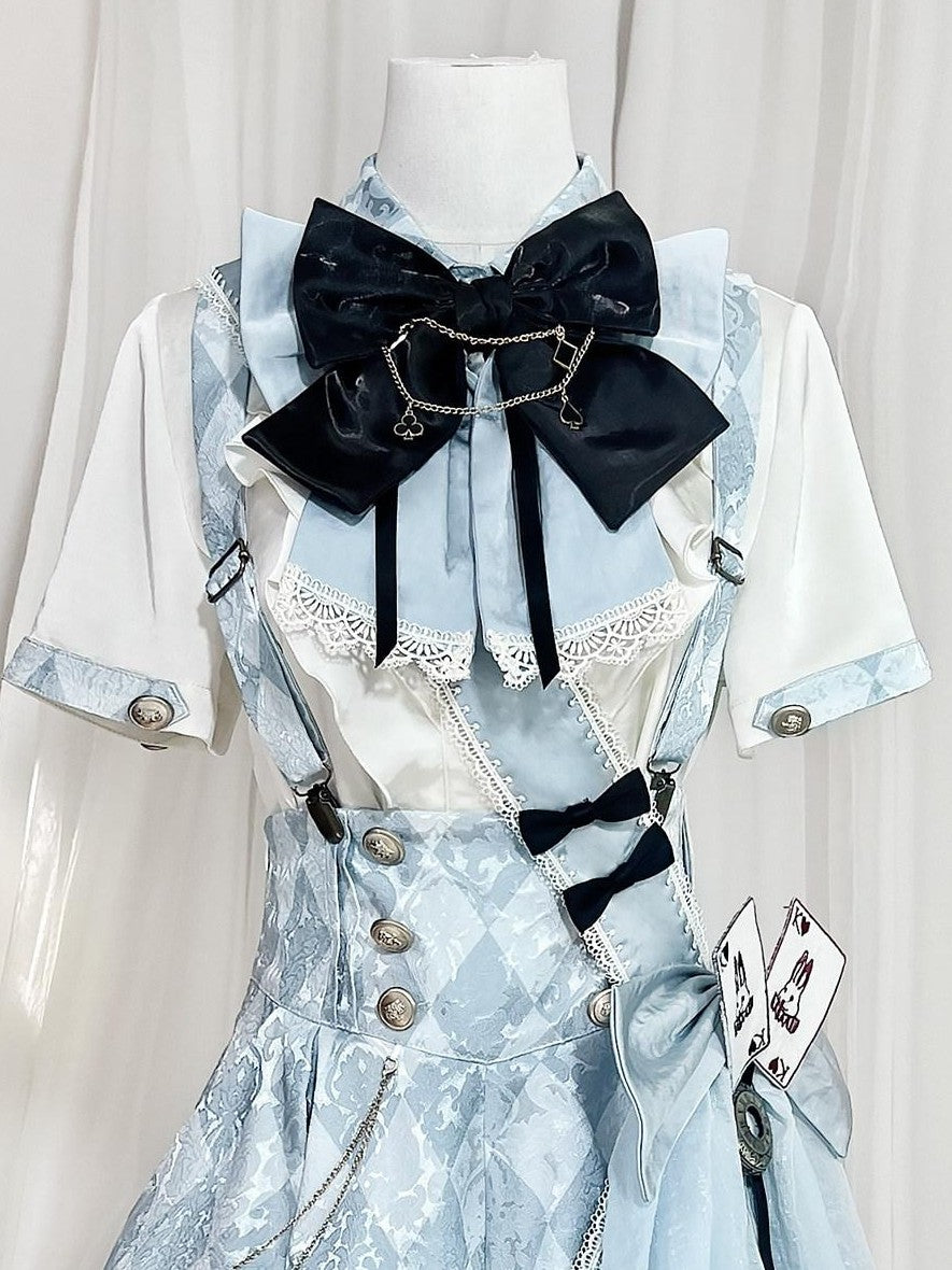 Jing Mu Alice Lolita Boyish Stand Collar Suspender Women's Full Coordination Sets