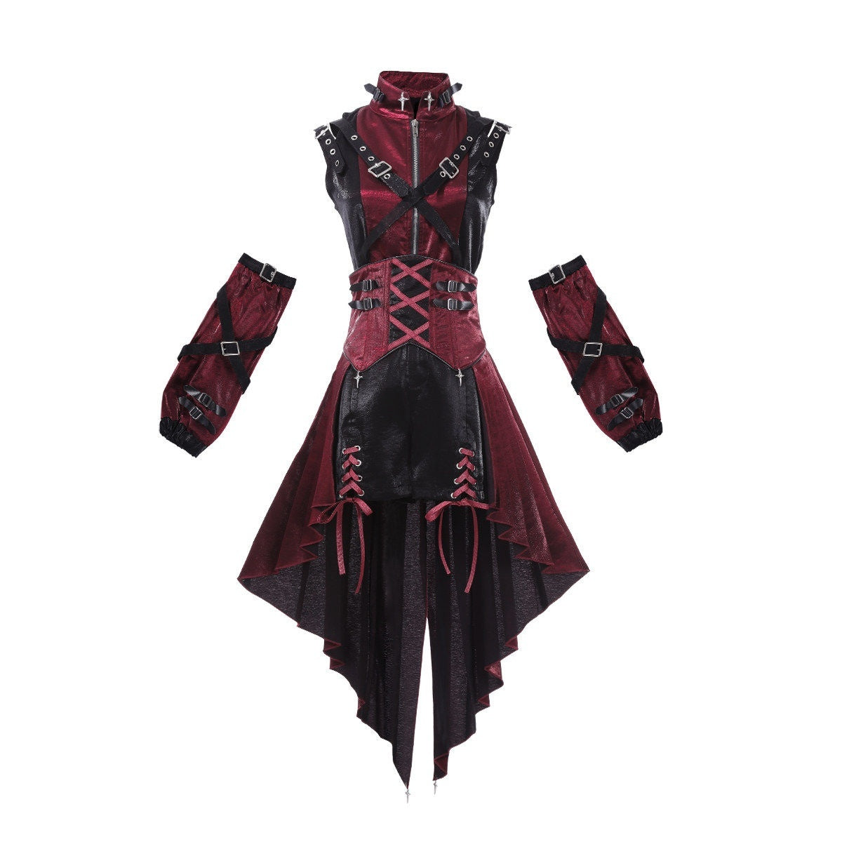Jing_Mu_Assassin_Black_Red_Gothic_Biker_Suspender_Stand_Collar_Women's_Jsk_Sets_894596715989_MISSTT
