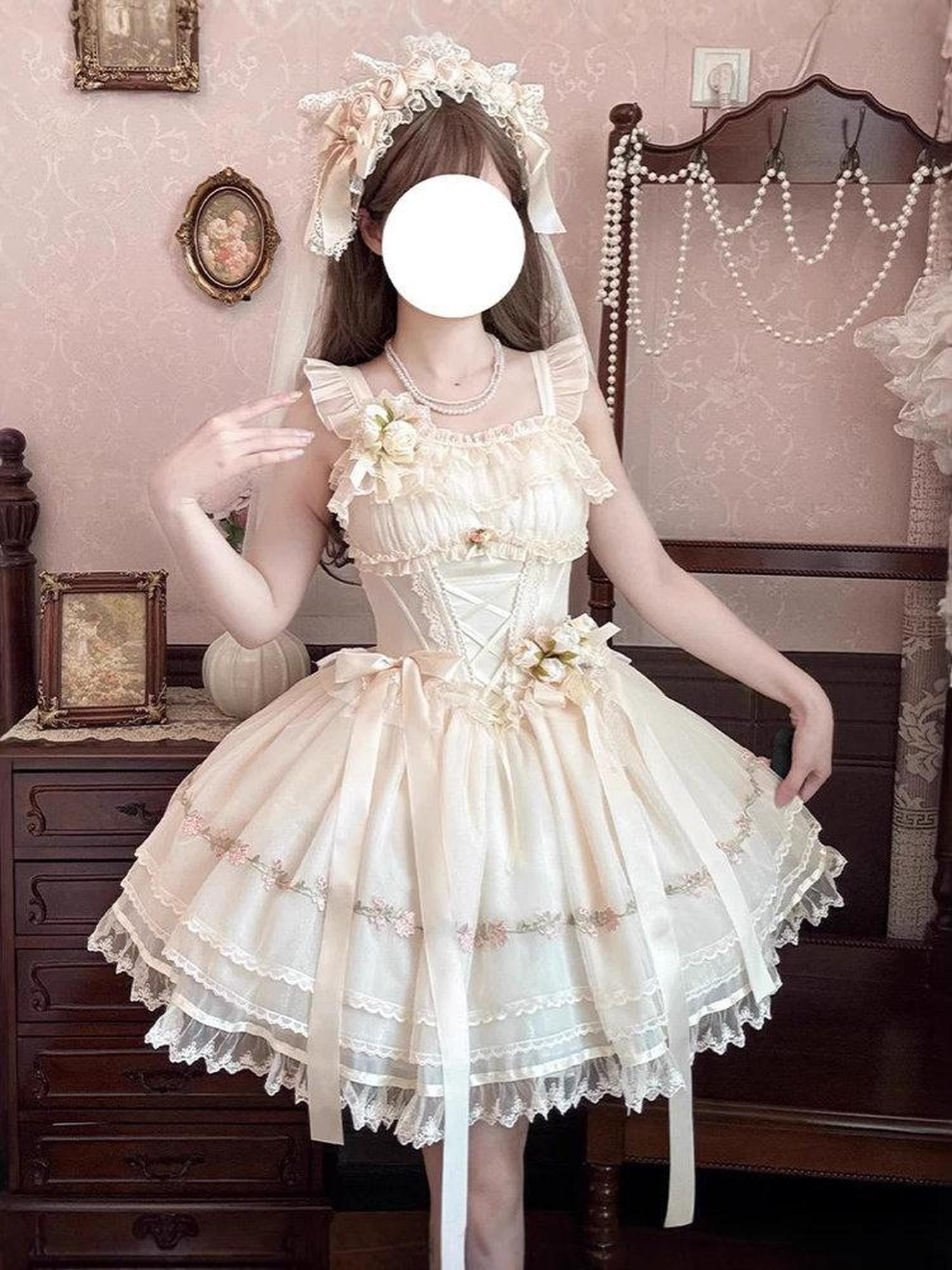 Jing Mu Ballet Lolita Princess Sleeveless Women's Polyester Jsk / Jumper Skirts
