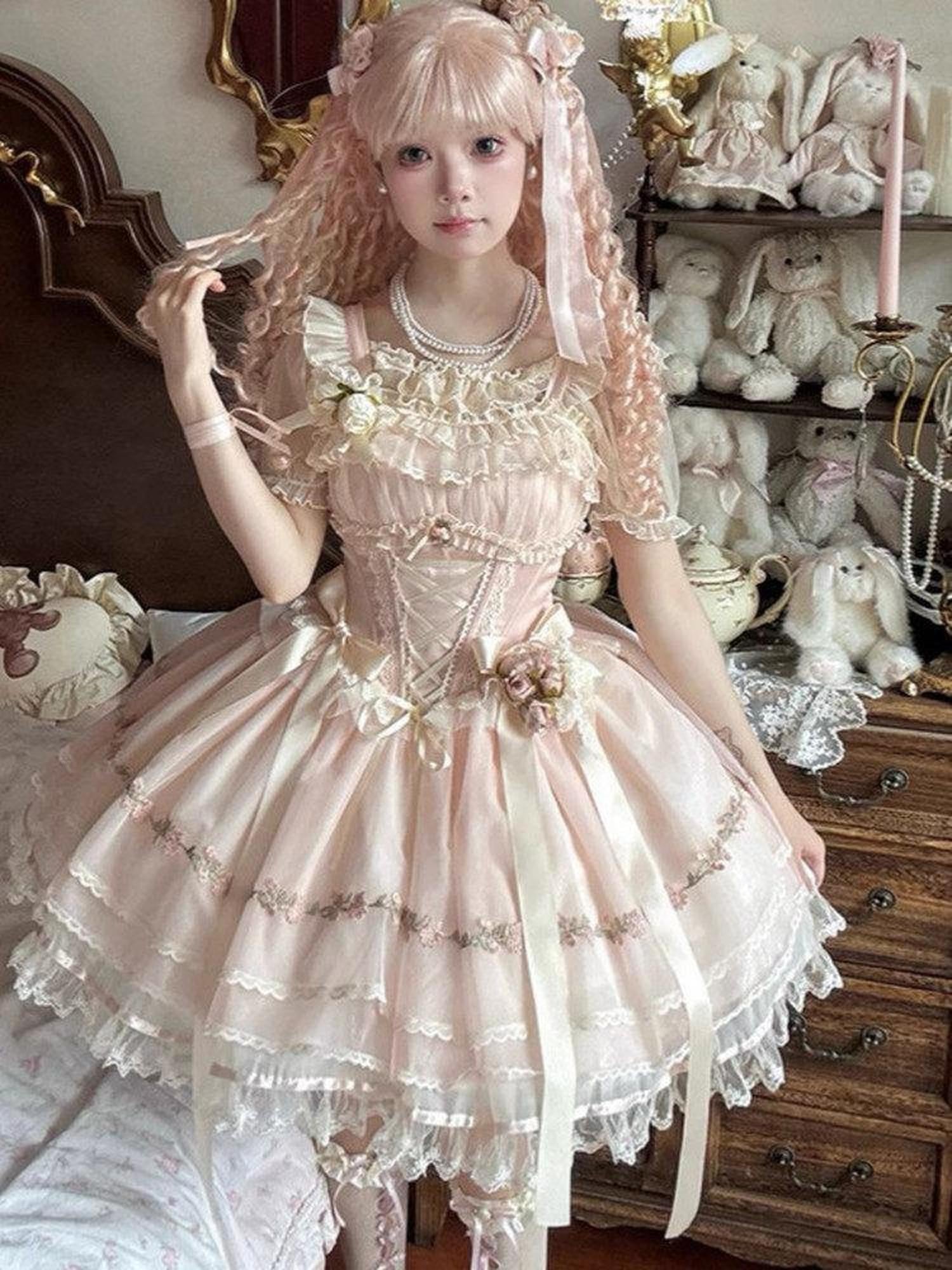 Jing Mu Ballet Lolita Princess Sleeveless Women's Polyester Jsk / Jumper Skirts