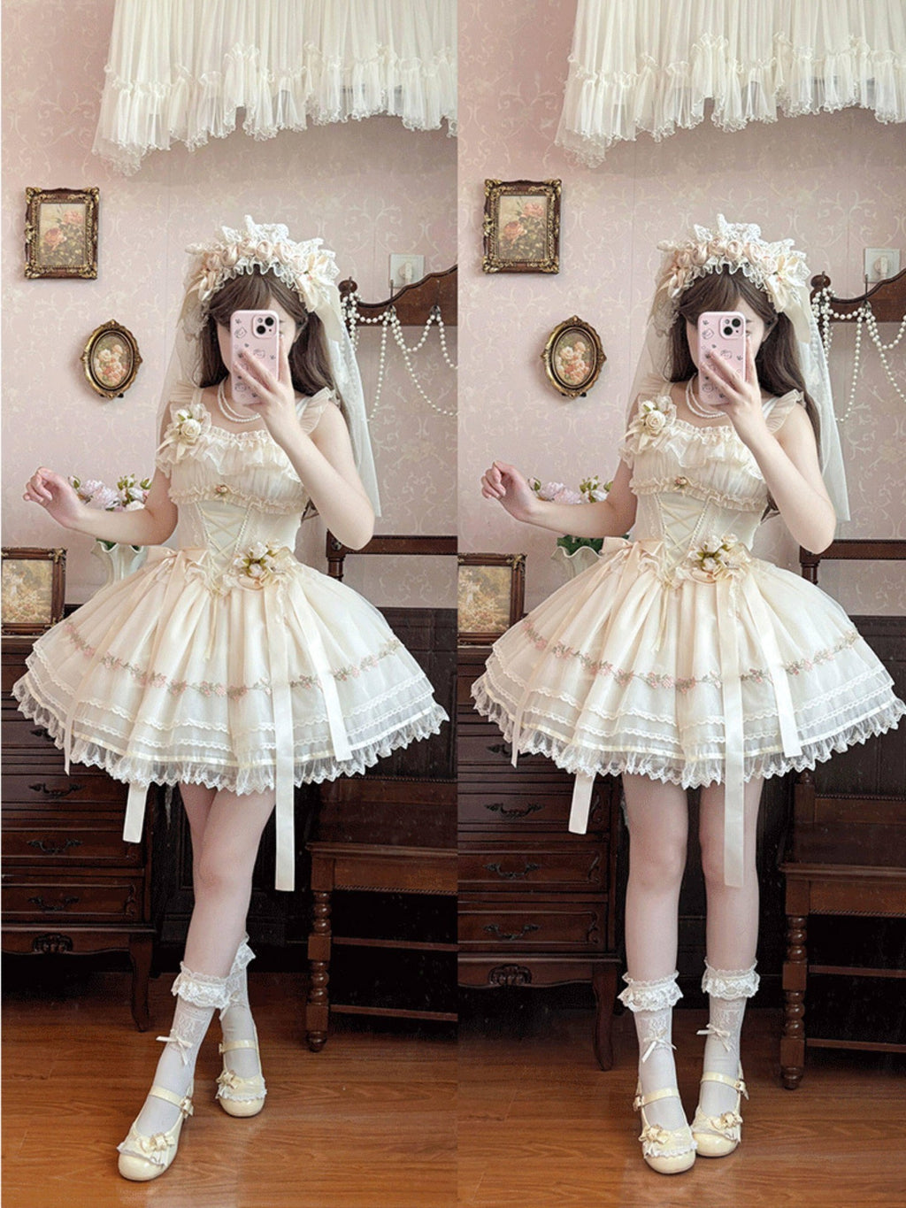 Jing Mu Ballet Lolita Princess Sleeveless Women's Polyester Jsk / Jumper Skirts