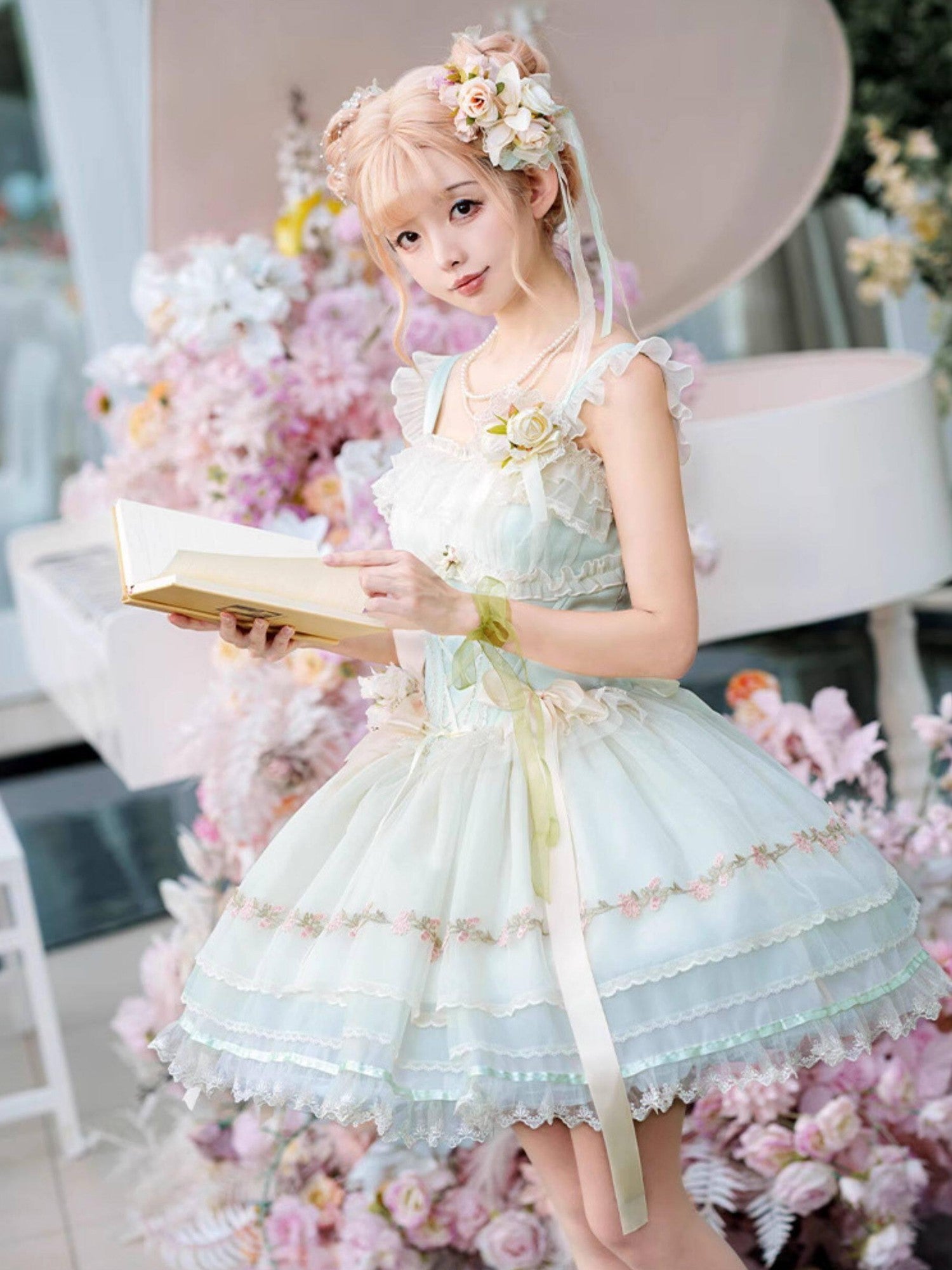 Jing Mu Ballet Lolita Princess Sleeveless Women's Polyester Jsk / Jumper Skirts