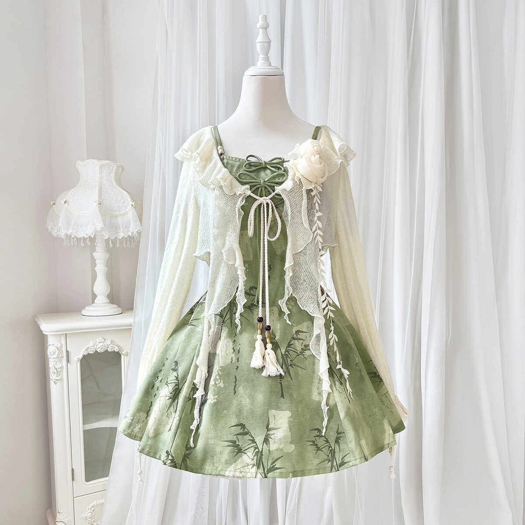 Jing_Mu_Bamboo_Motif_Chinese_Lolita_Strappy_Cardigan_Set_Women's_Jsk_/_Jumper_Skirts_812639226542_MISSTT