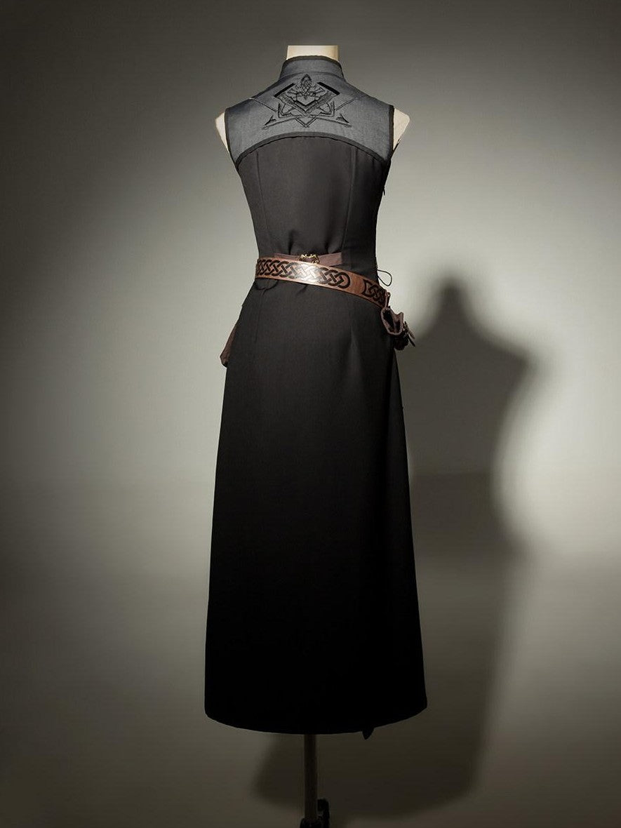 Jing Mu Black Belted Punk Lolita Collar Cloak Women's Gothic Full Coordination Sets