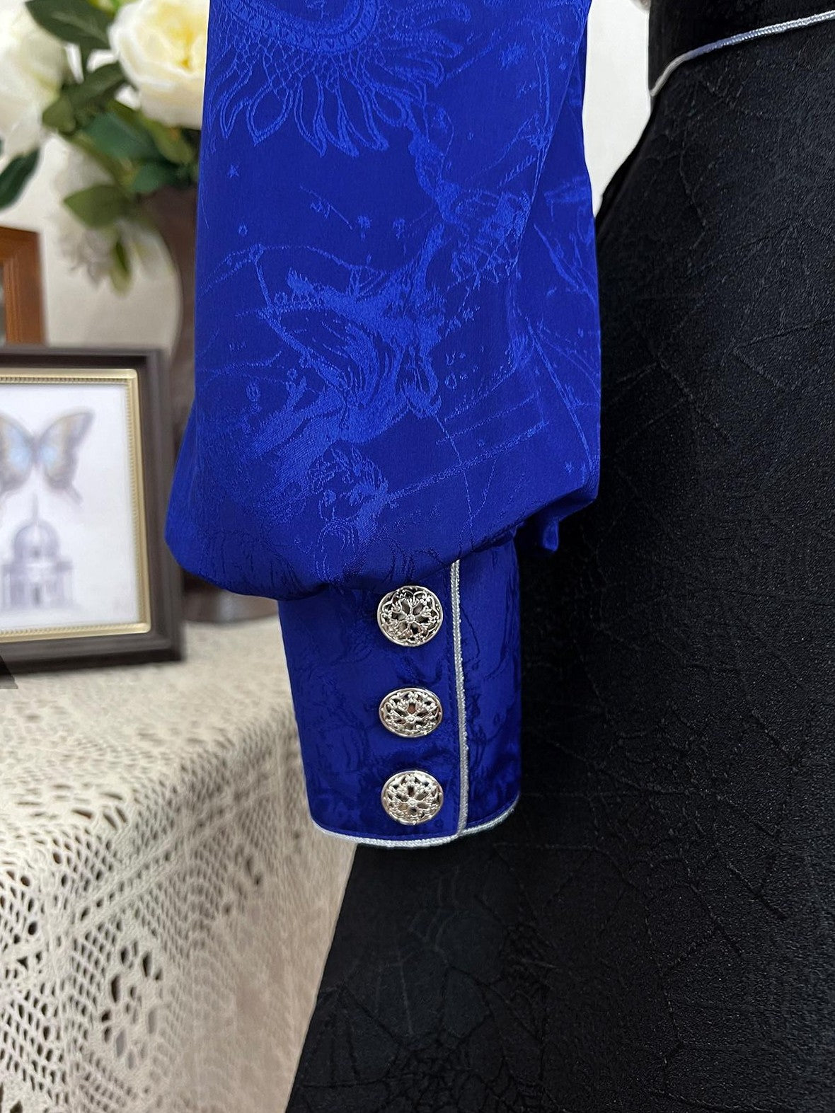 Jing Mu Black Blue Gothic Lolita Prince Women's Vest Shirt Shorts Full Coordination Sets