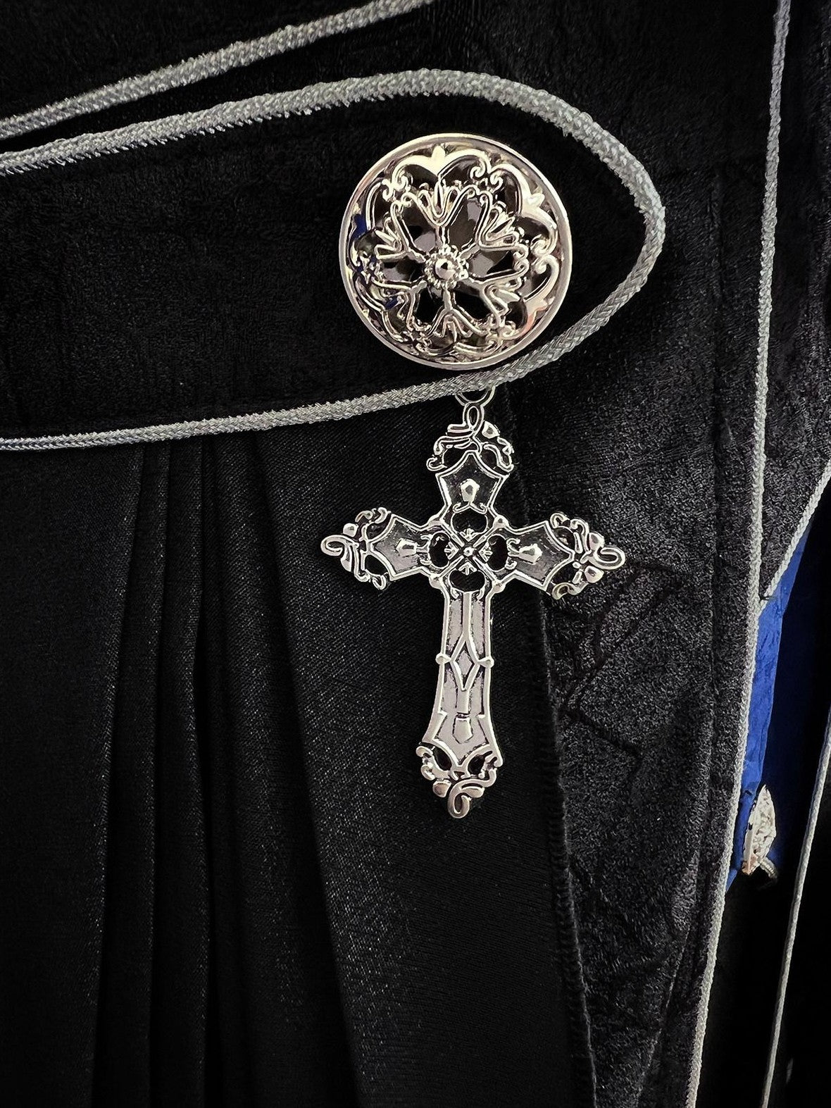 Jing Mu Black Blue Gothic Lolita Prince Women's Vest Shirt Shorts Full Coordination Sets