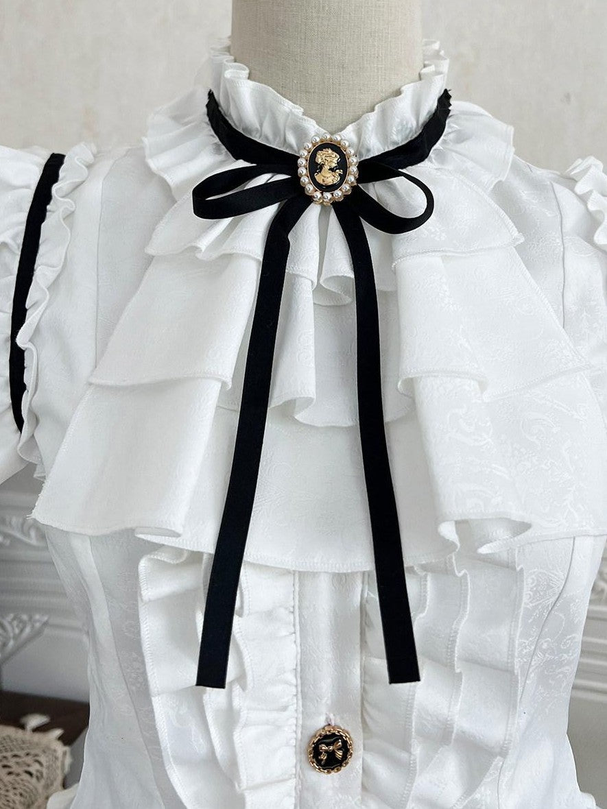 Jing Mu Black Cat Lolita Gothic Maid Waist Cinched Cake Puff Jsk Women's Skirt Sets