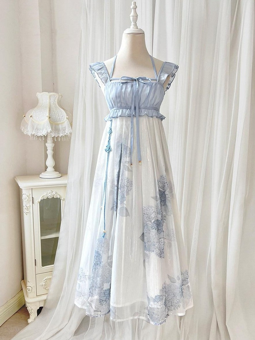 Jing Mu Blue Lolita Han Inspired Princess Women's Strappy Jsk / Jumper Skirts