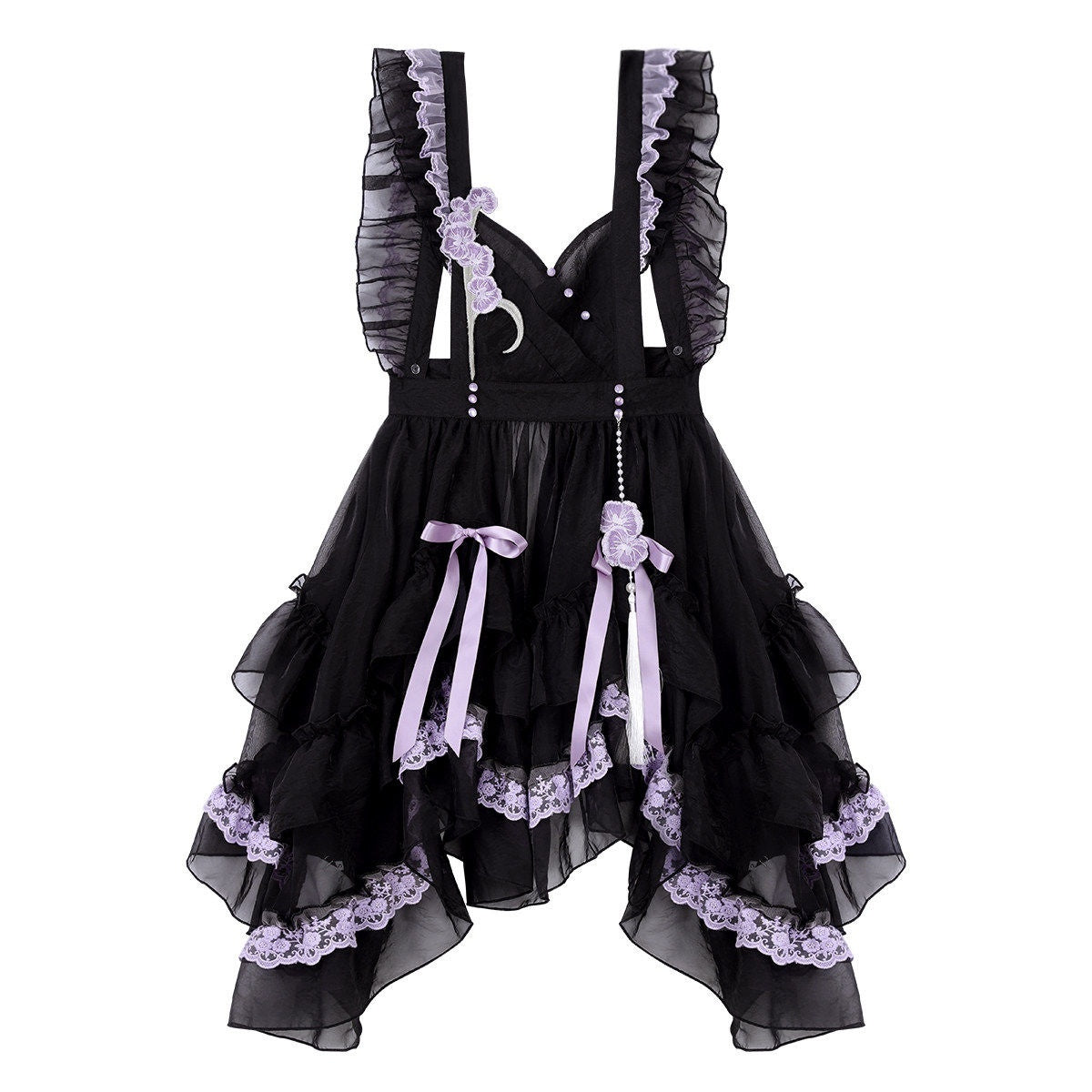 Jing_Mu_Butterfly_Orchid_Print_Lolita_Hanfu_Fusion_Women's_Apron_Dress_Op_Sets_850015378441_MISSTT
