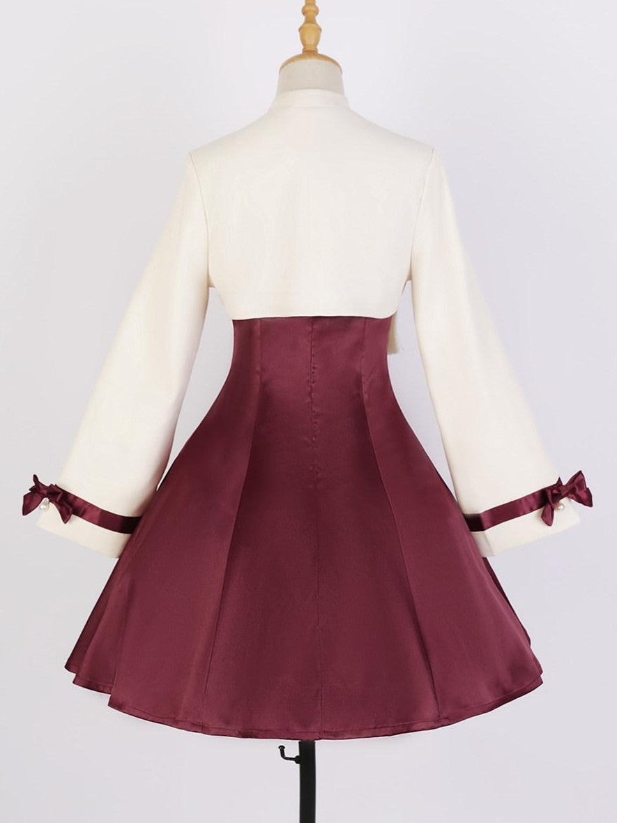 Jing Mu Camellia Print Chinese Jacket Two Piece Lolita Women's Jsk / Jumper Skirts
