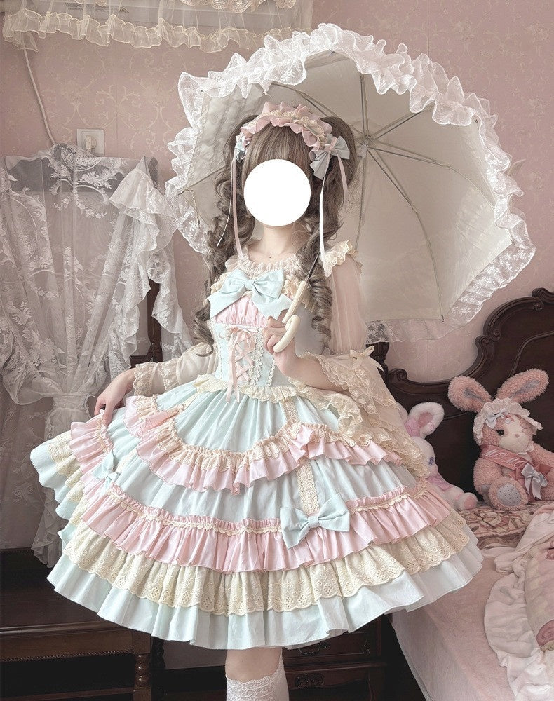 Jing_Mu_Candy_Pink_Lolita_Ruffle_Cake_Puff_Strap_Women's_Jsk_/_Jumper_Skirts_919829685363_MISSTT