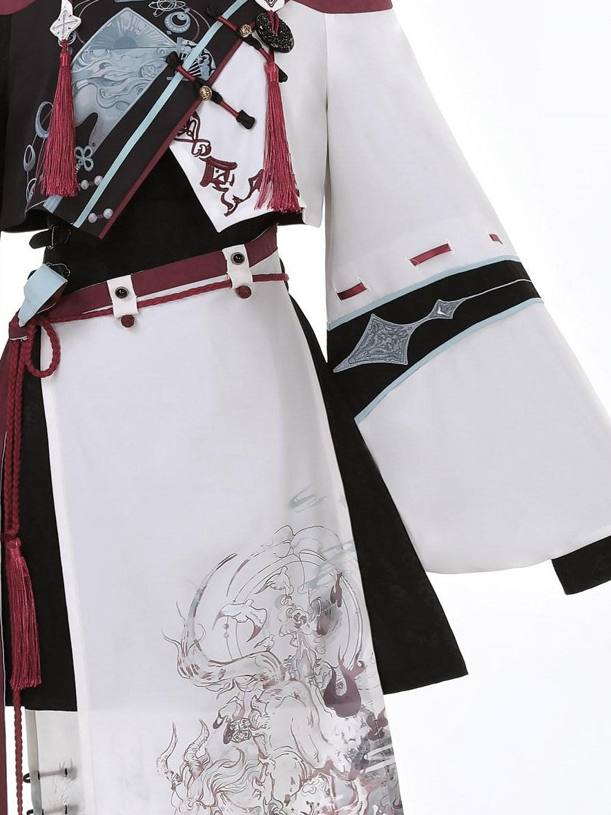 Jing Mu Dark Gothic Han Elements Mandarin Collar Lolita Women's Skirt Sets